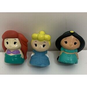 Set of 3 Disney Princess Finger Puppets Bath Toy Ariel Jasmine Cinderella